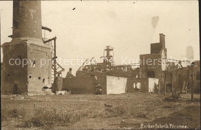 Peronne 80 Somme Zerstörte Zuckerfabrik 1. Weltkrieg