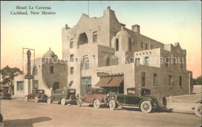 Carlsbad New Mexico Hotel La Caverna hand colored