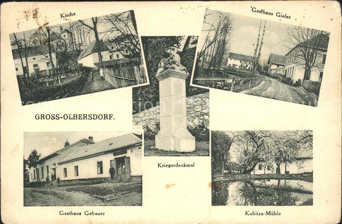 Grossolbersdorf Kirche Gasthaus Kriegerdenkmal Kobitza Muehle