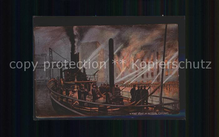 Chicago Illinois Fire Boat in action