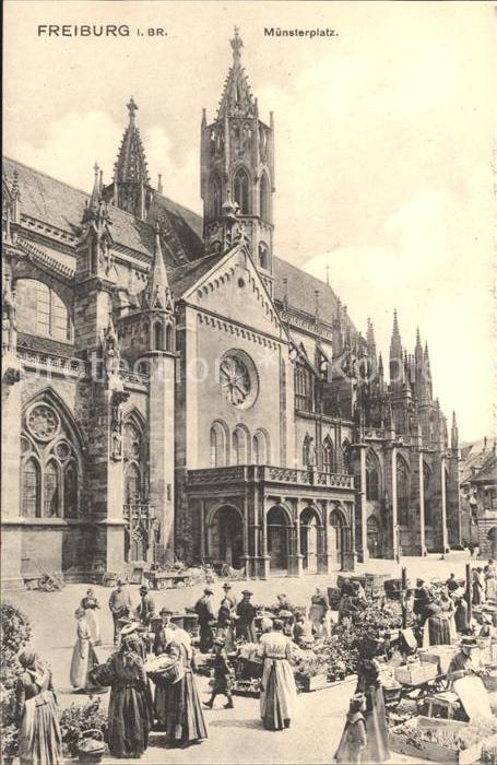 Freiburg Breisgau Muensterplatz Muenster Markt