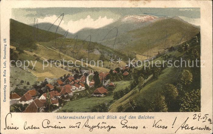 Schoenau Schwarzwald Untermuenstertal mit Belchen