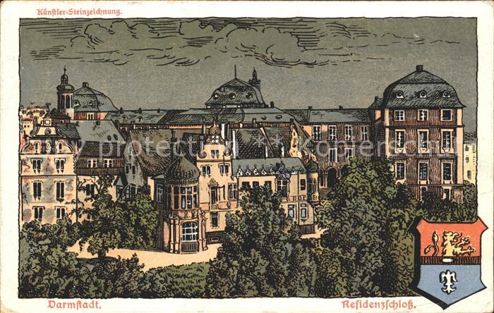 Darmstadt Residenzschloss Kuenstlerkarte
