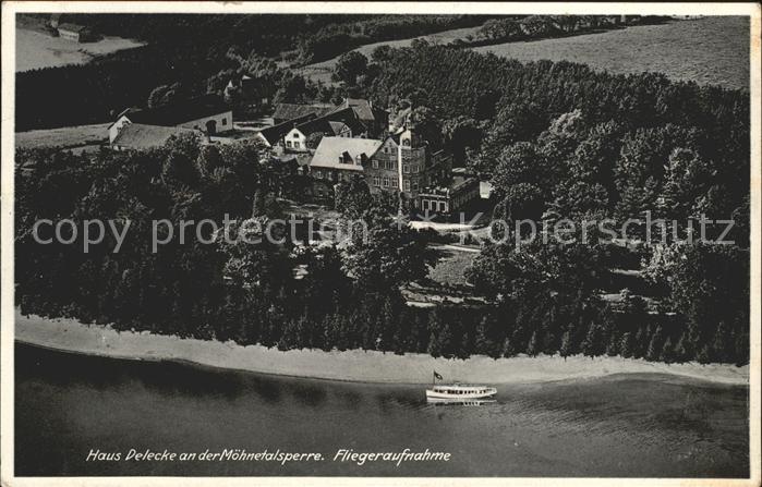 Moehnetalsperre Haus Delecke Fliegeraufnahme