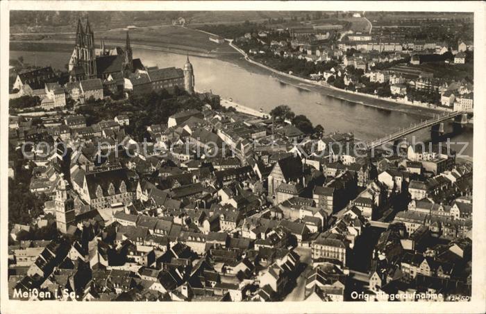 Meissen Elbe Sachsen Fliegeraufnahme