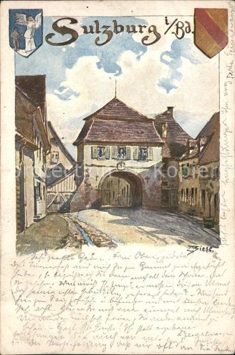 Sulzburg Tor Kuenstlerkarte Biese