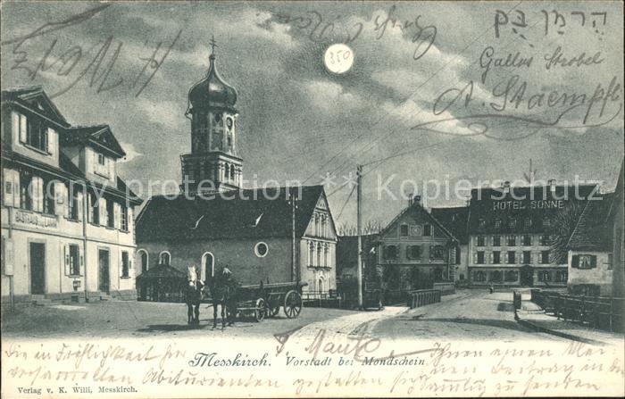 Messkirch Vorstadt bei Mondschein