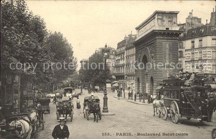 Paris Boulevard Saint Denis Pferdekutsche