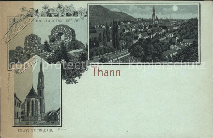 Thann Haut Rhin Elsass Vue generale Chateau d_Engelsbourg Egli