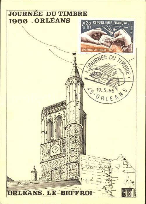 Orleans Loiret Journee du Timbre 1966 Le Beffroi Dessi