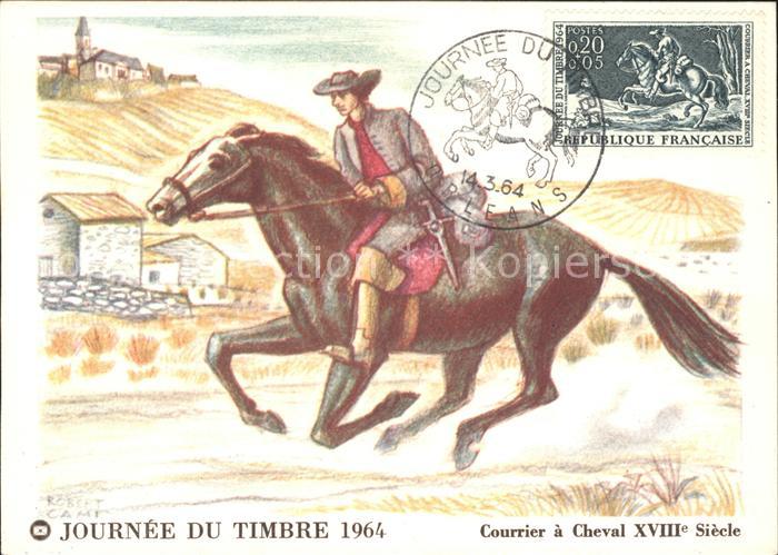 Orleans Loiret Journee du Timbre 1964 Courrier a Cheva