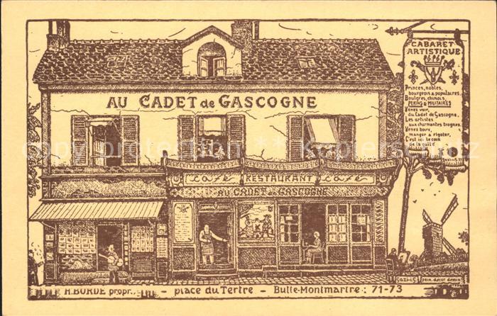 Paris Cadet de Gascogne Restaurant Cabaret Ar