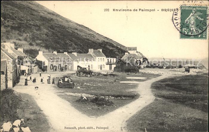 Brehec Vue generale du village Stempel auf AK