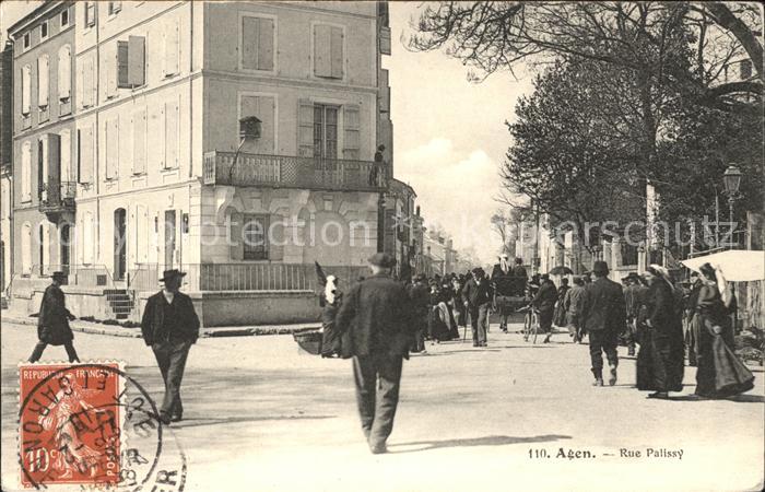 Agen Lot et Garonne Rue Palissy Stempel auf AK
