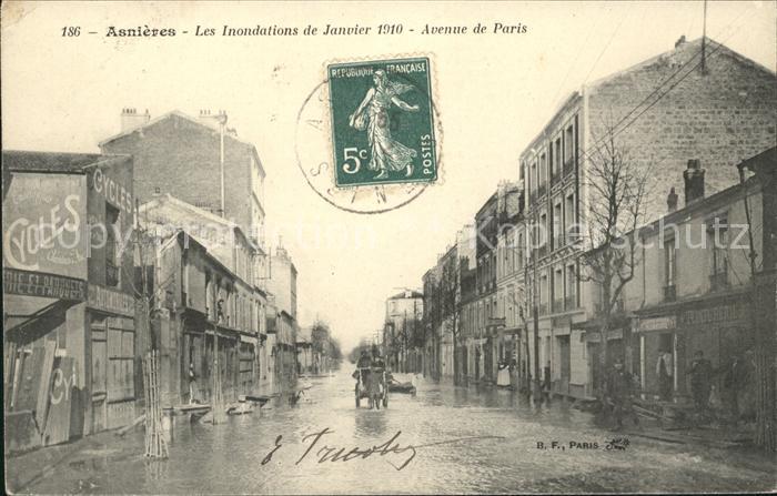Asnieres-sur-Seine Inondations de Janvier 1910 Avenue de P