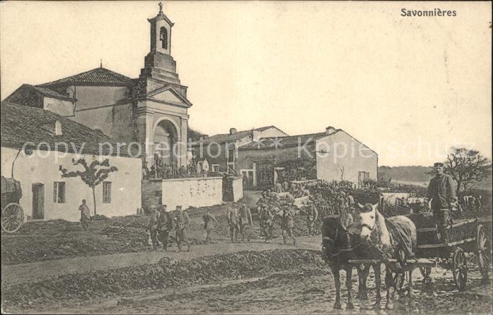 Savonnieres d Indre-et-Loire Kirche Pferdefuhrwerk