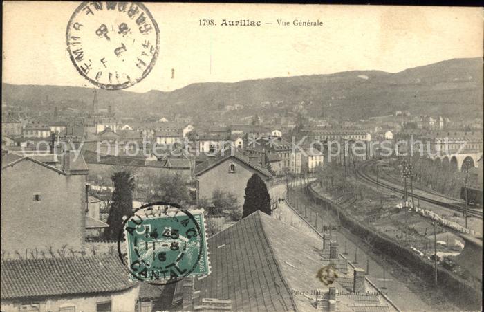 Aurillac Vue generale Chemin de Fer Stempel auf