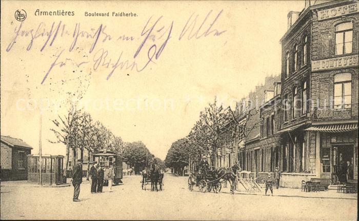 Armentieres Boulevard Faidherbe Tram Pferdekutsche