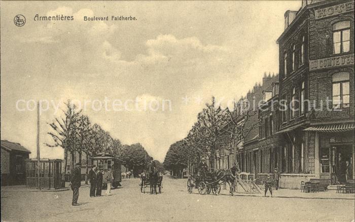 Armentieres Boulevard Faidherbe Tram Pferdekutsche