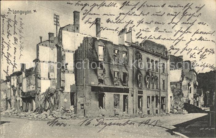 Longuyon Ruines Grande Guerre zerstörte Häuser 1