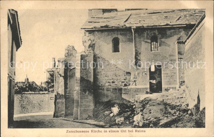 Reims Champagne Ardenne Zerschossene Kirche 1. Weltkrieg