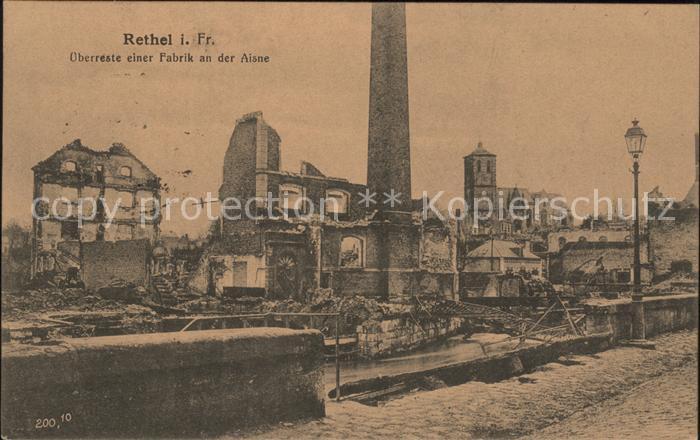 Rethel Ardennes Überreste einer Fabrik an der Aisne 1.