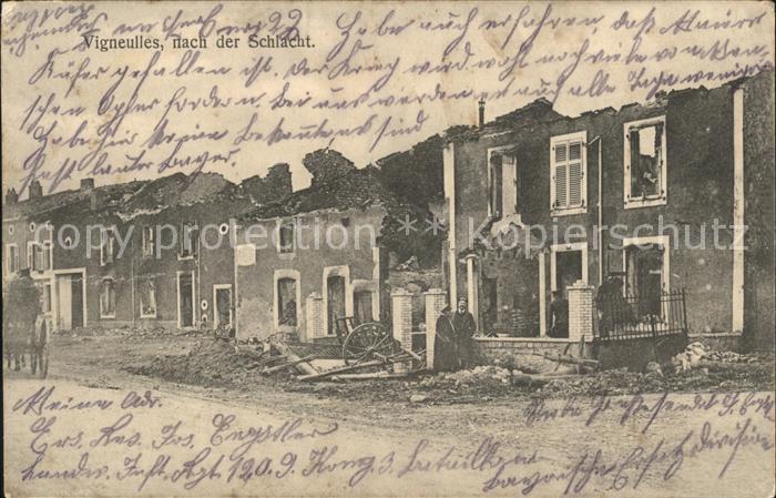 Vigneulles nach der Schlacht Ruinen 1. Weltkrieg