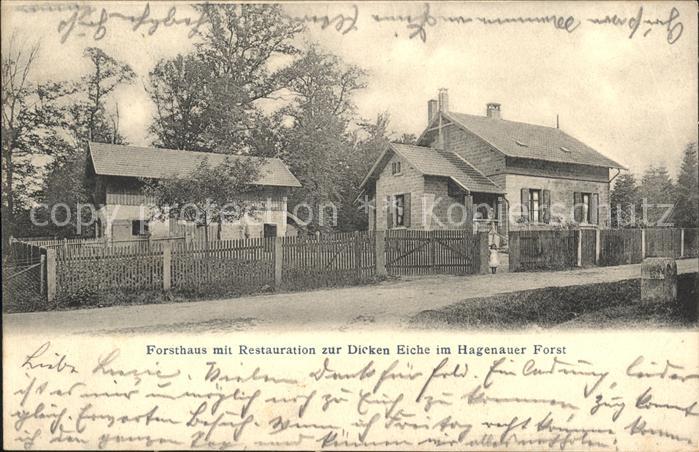 Hagenau Elsass Forsthaus Restauration zur Dicken Eiche