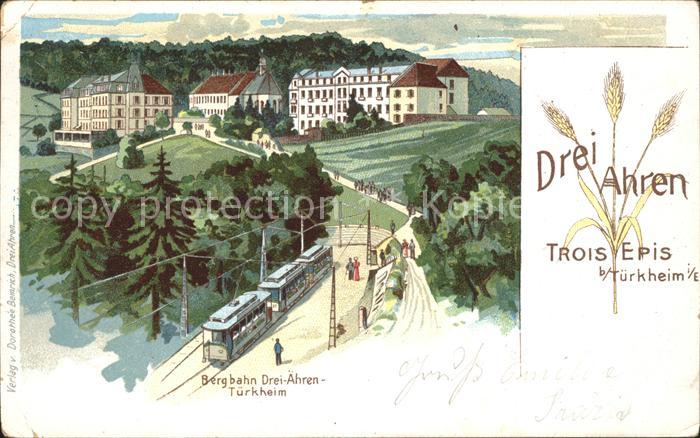 Trois-Epis Drei-Aehren Bergbahn Künstlerkarte