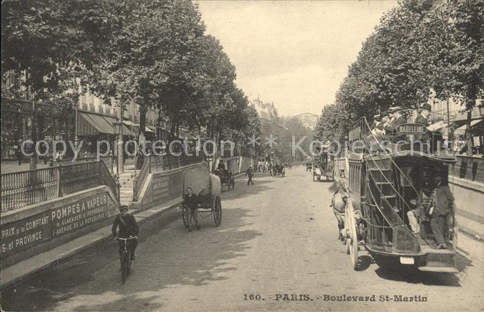 Paris Boulevard St Martin Pferdebus