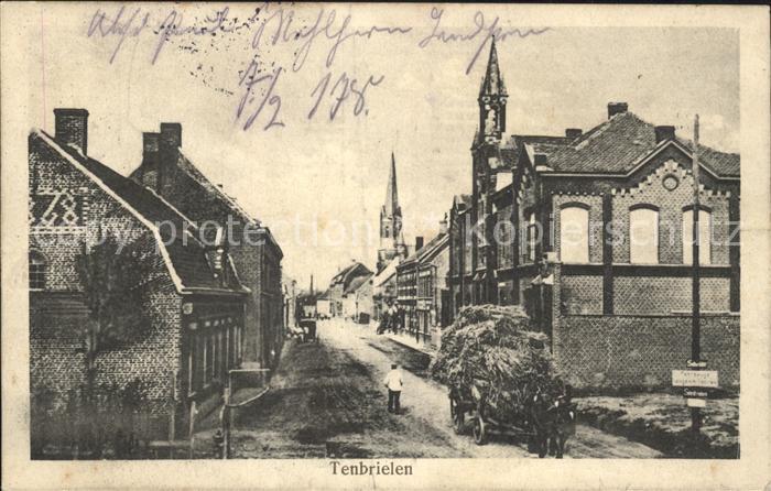 Tenbrielen Strassenpartie Pferdefuhrwerk