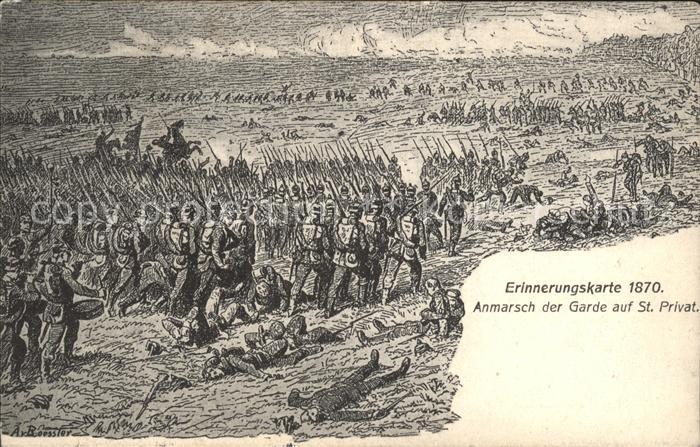 Saint-Privat-la-Montagne Anmarsch der Garde Erinnerungskarte 187