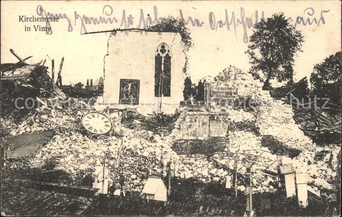 Vimy Kirchenreste 1. Weltkrieg