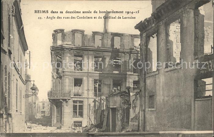 Reims Champagne Ardenne Ruines Bombardement Grande Guerre 1. We