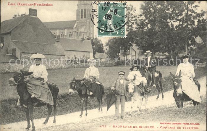 Bagneres-de-Bigorre Caravane de Touristes Eselreiten Stempe