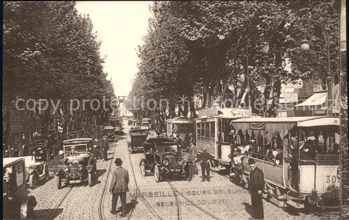 Marseille Bouches-du-Rhone Cours Belsunce Trafic Voiture Tram