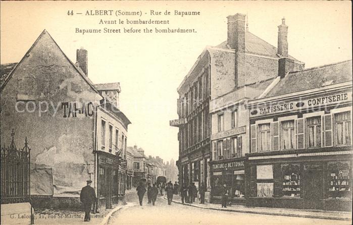 Albert Somme Rue de Bapaume avant le bombardement