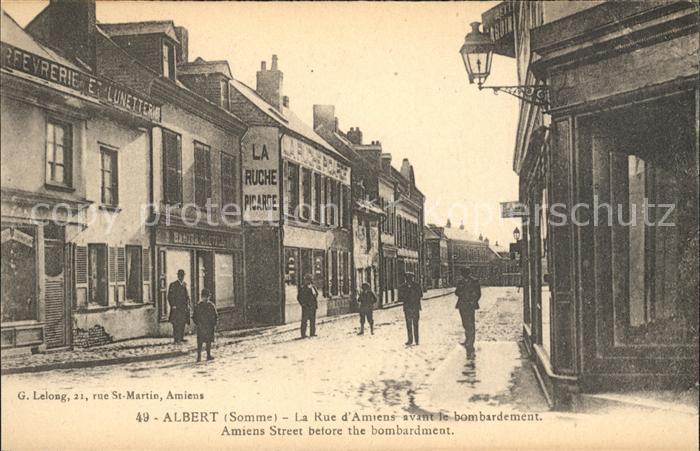 Albert Somme rue d_Amiens avant le bombardement