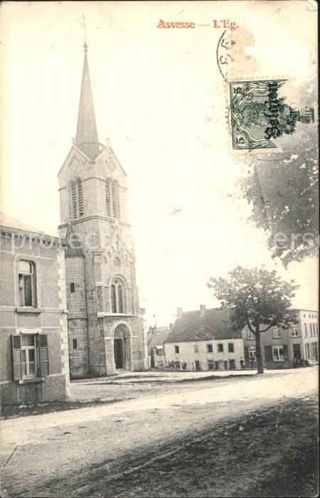 Assesse Eglise Stempel auf AK