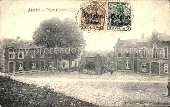 Assesse Place Communale Stempel auf AK