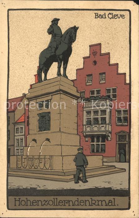 Bad Cleve Hohenzollerndenkmal Kuenstlerkarte