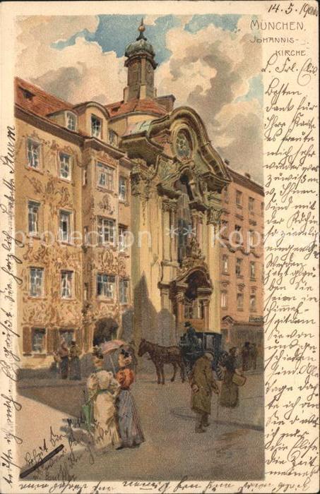 Muenchen Johanniskirche Pferdekutsche