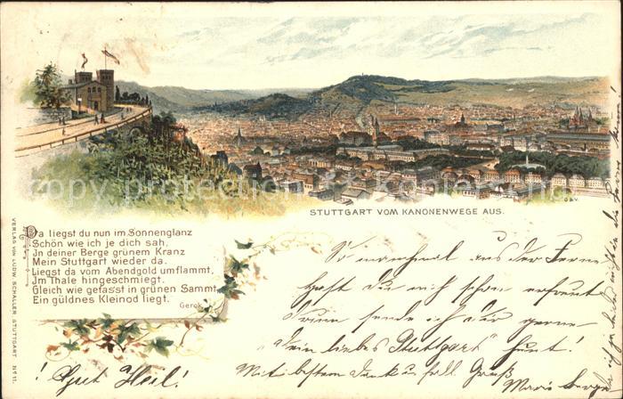 Stuttgart Blick vom Kanonenwege