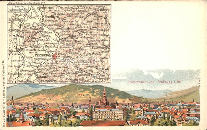 Freiburg Breisgau Panorama und Landkarte