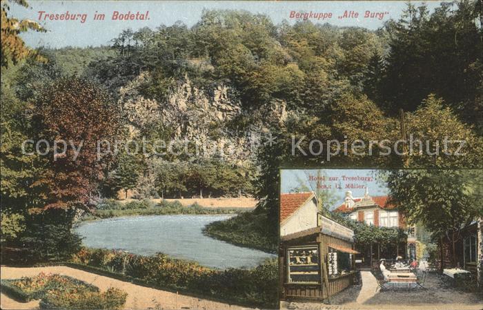 Treseburg Harz Bodetal Bergkuppe Alte Burg Hotel zur Treseburg