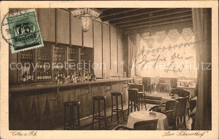 Koeln Rhein Bar im Kaffee Der Schwerthof