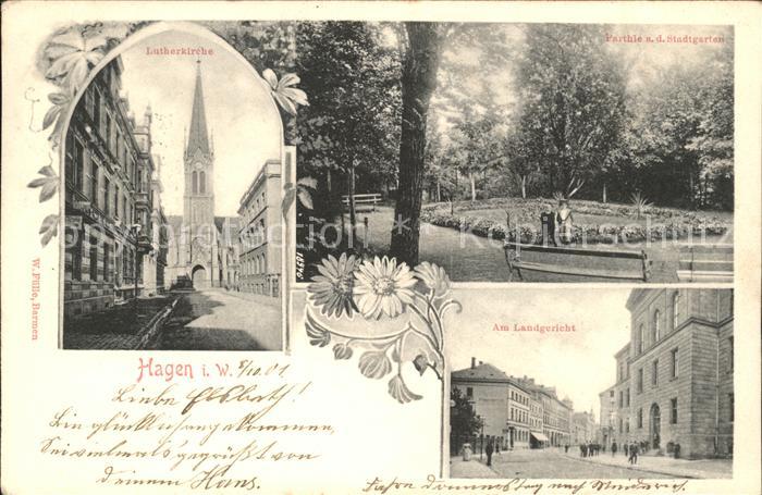 Hagen Westfalen Lutherkirche Landgericht Stadtgarten
