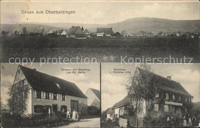 Oberbaldingen Baeckerei und Handlung Ch. Barho Handlung Christian Goetz