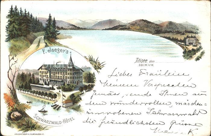 Titisee Schwarzwald-Hotel Litho