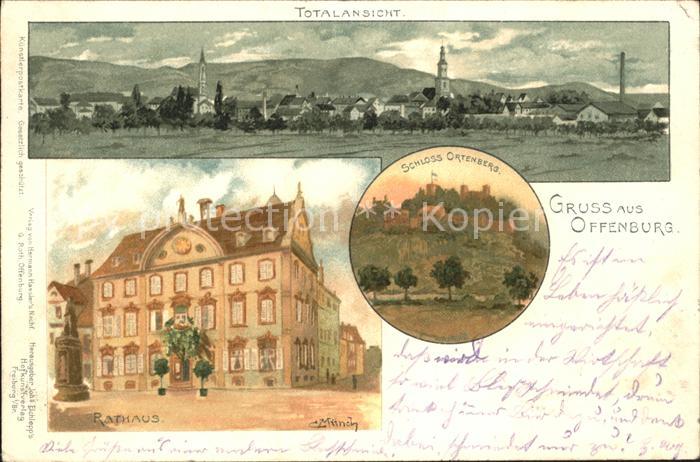 Offenburg Schloss Ortenberg Rathaus Kuenstlerkarte C. Muench